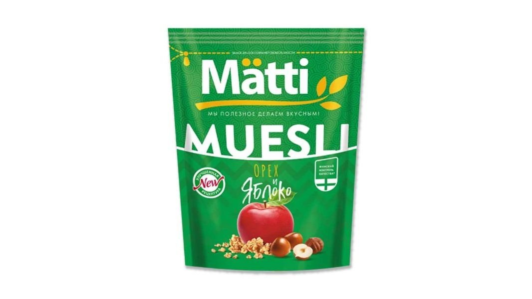 Мюсли MATTI Финские С орехом и яблоком 250г м/у