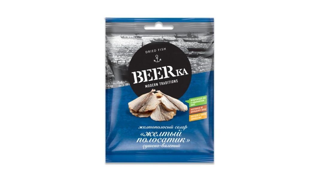 Полосатик Beerka жёлтый сушено-вяленый 40 г