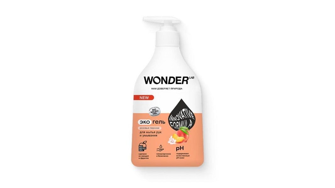 Мыло жидкое Wonder Lab с аромат розовых персиков 540мл