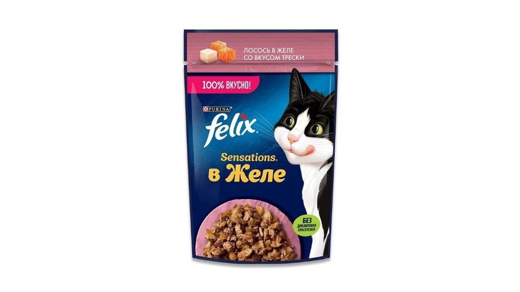 Корм FELIX Желе из лосося и трески 75г м/у