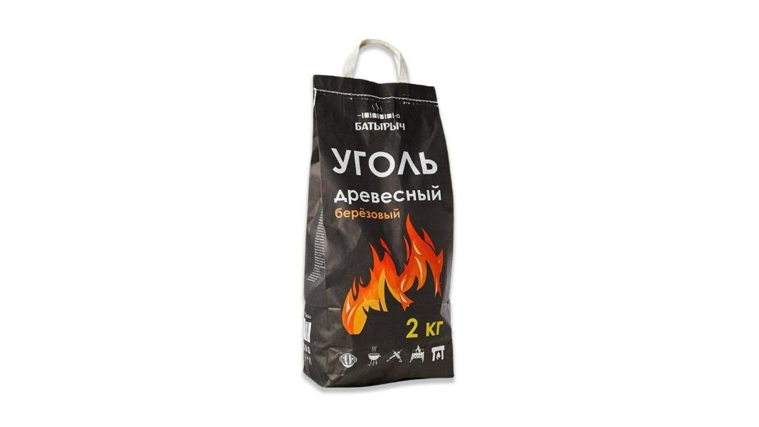 Уголь Батырыч кусковой берёзовый 2 кг