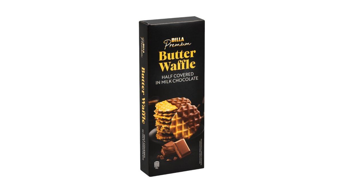 BILLA PREMIUM Maslové wafle s belgickou mliečnou čokoládou 110g