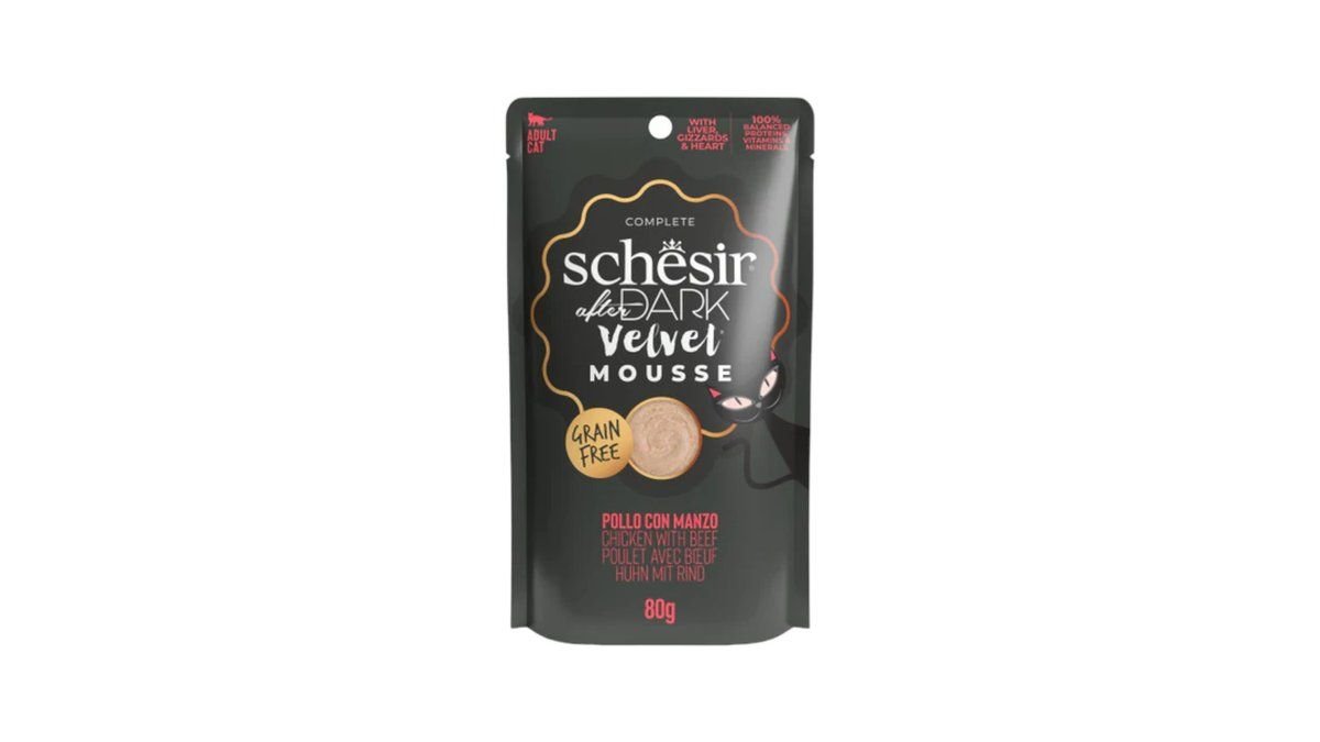 Schesir After Dark Cat Velvet Chicken With Beef In Mousse Pouch 80g