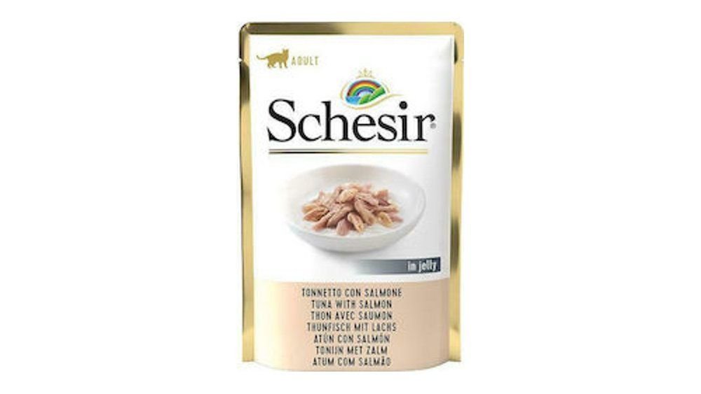 Schesir Cat Tuna With Salmon In Jelly Pouch 85g