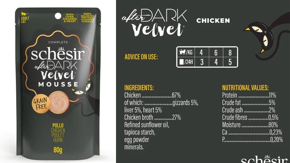 Schesir After Dark Cat Velvet Chicken In Mousse Pouch 80g