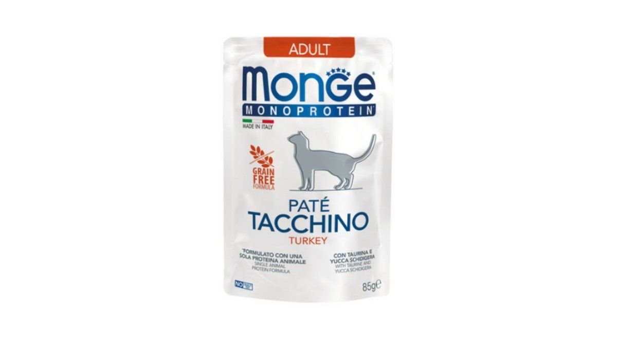 Monge Monoprotein Adult Cat Pate Wet Turkey 85g