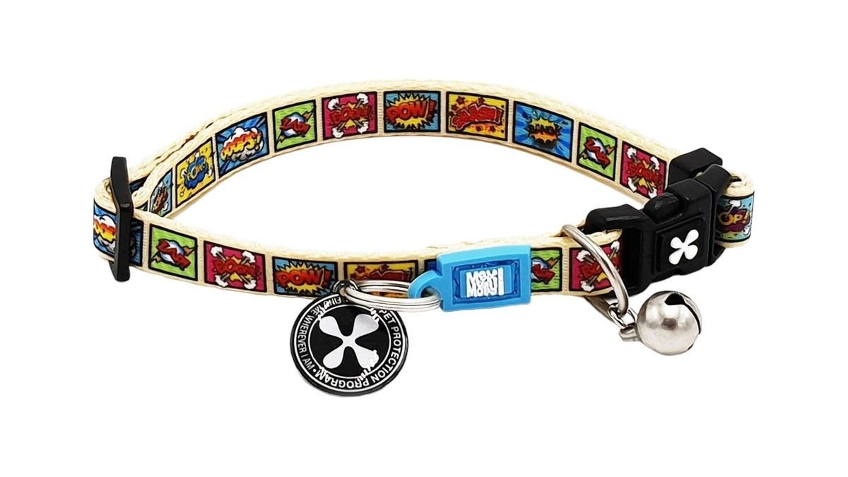 Max & Molly – Gotcha! Smart Id Cat Collar – Comic (One Size)