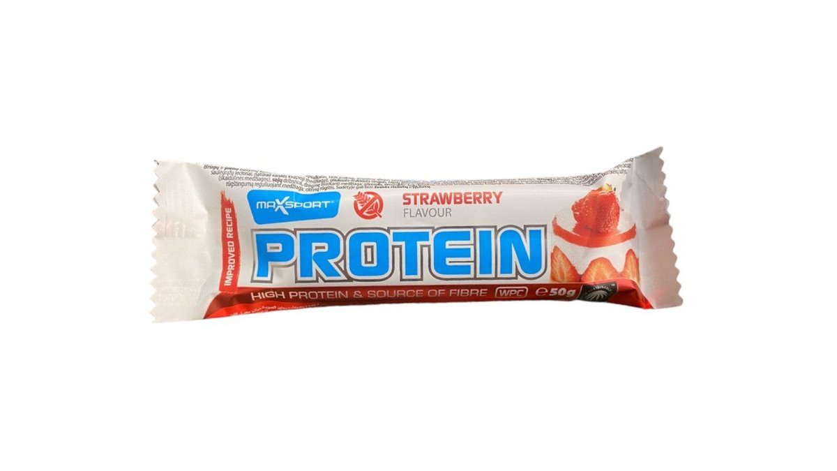 MAXSPORT Proteinová tyčinka jahoda 50g