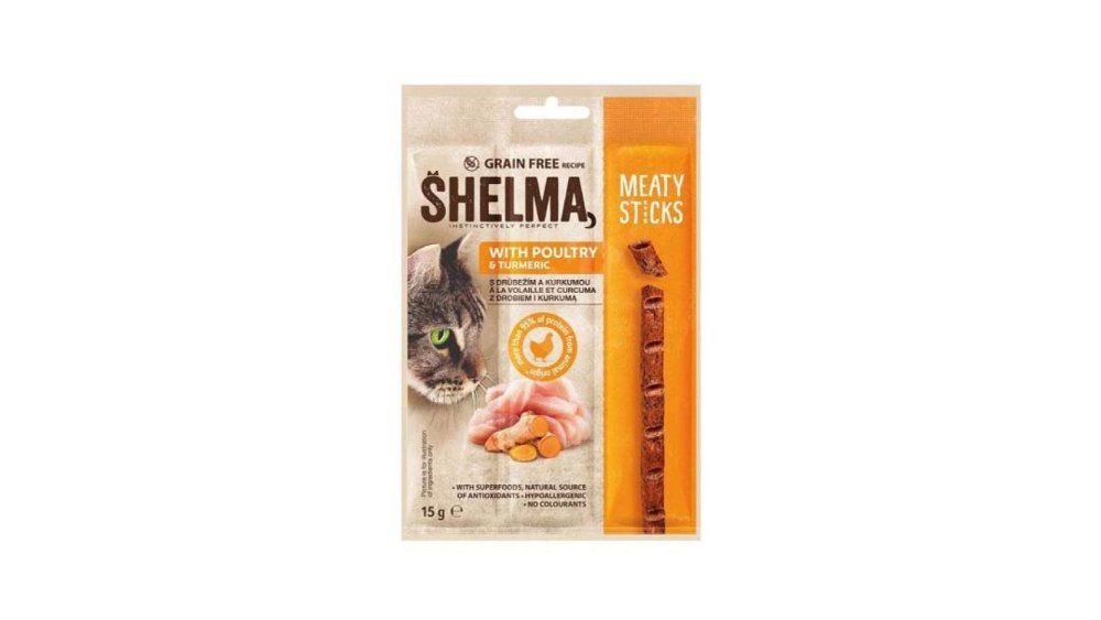 Shelma Snack Mačka GF Hydina mäsité tyčinky 15 g