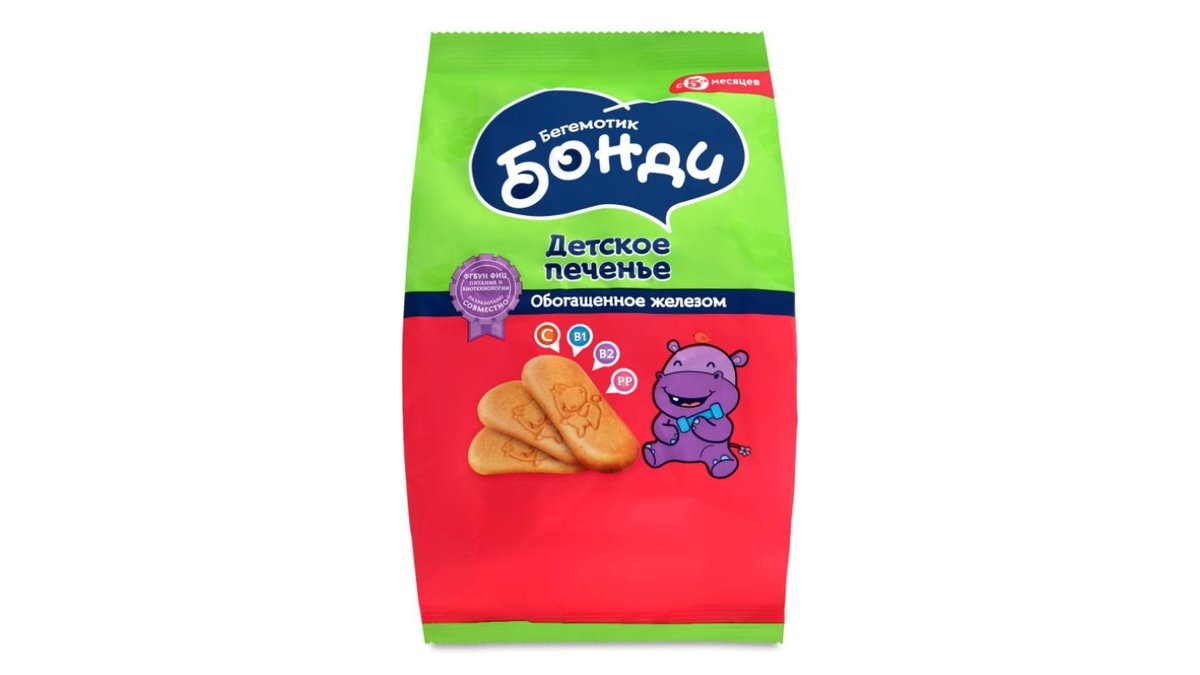 Печенье Бонди детское обогащенное железом 180 г