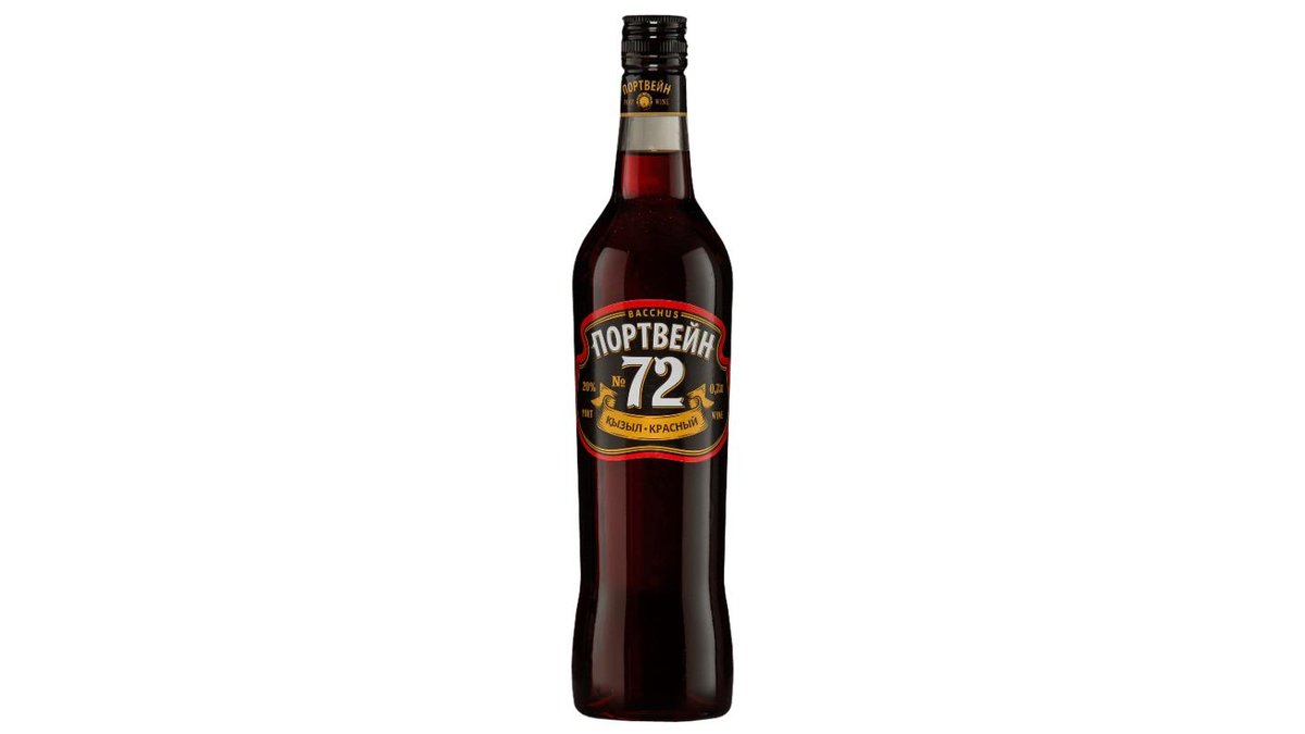 Вино BACCHUS Портвейн №72 Красный 0,75л с/б