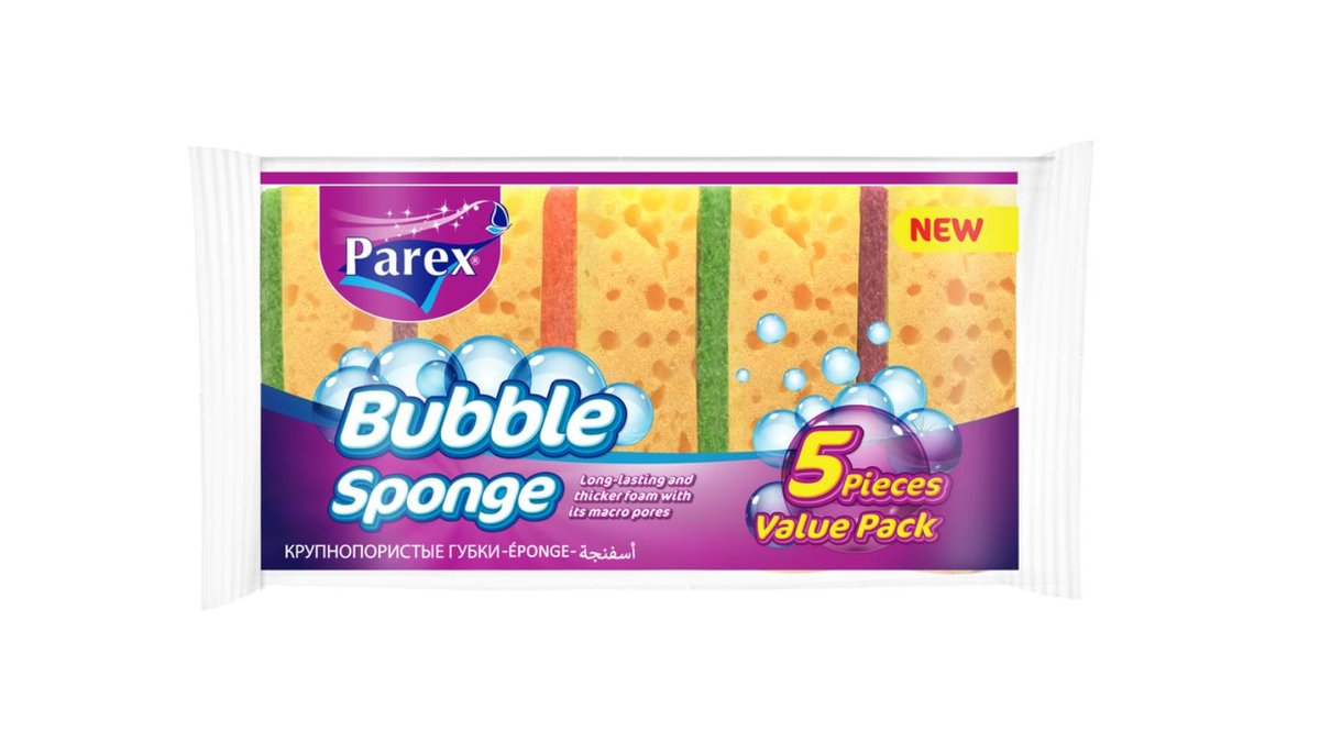 Губки PAREX Крупнопористые Bubble 5шт м/у