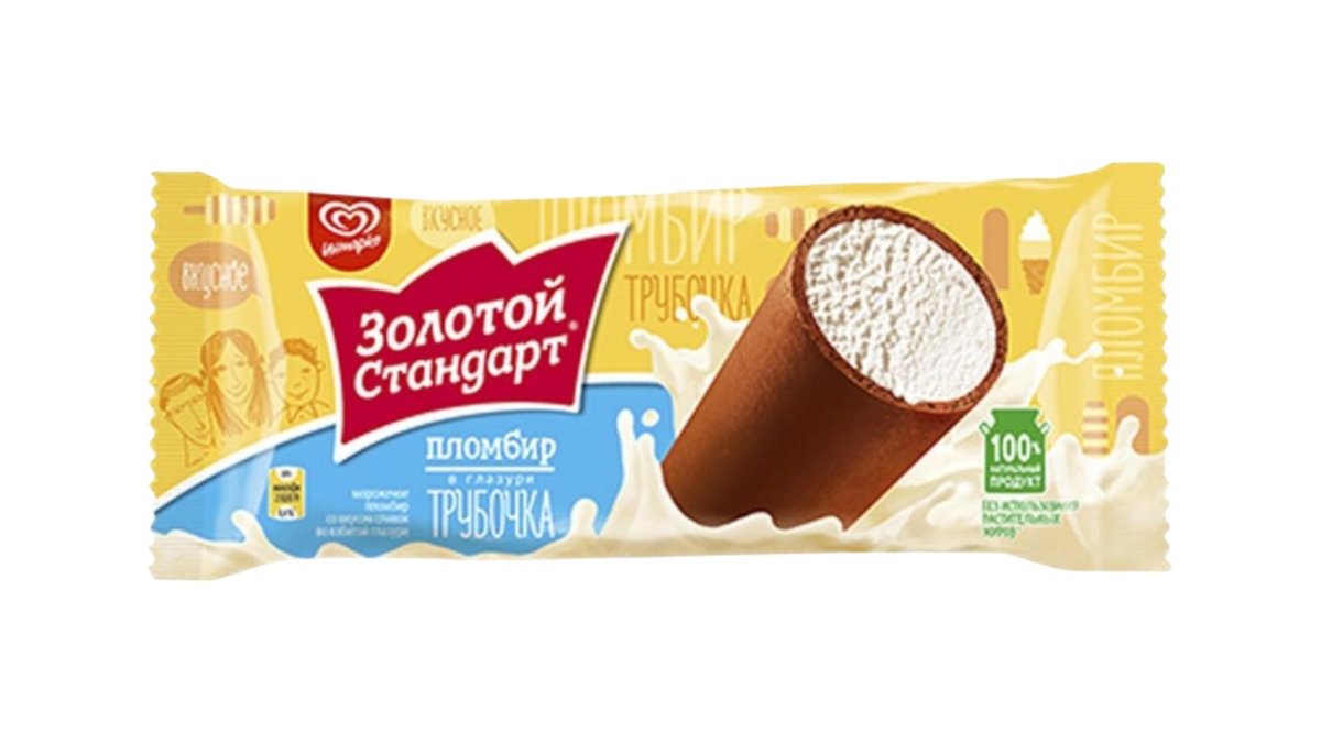 Мороженое ИНМАРКО Золотой стандарт Трубочка пломбир 74г м/у