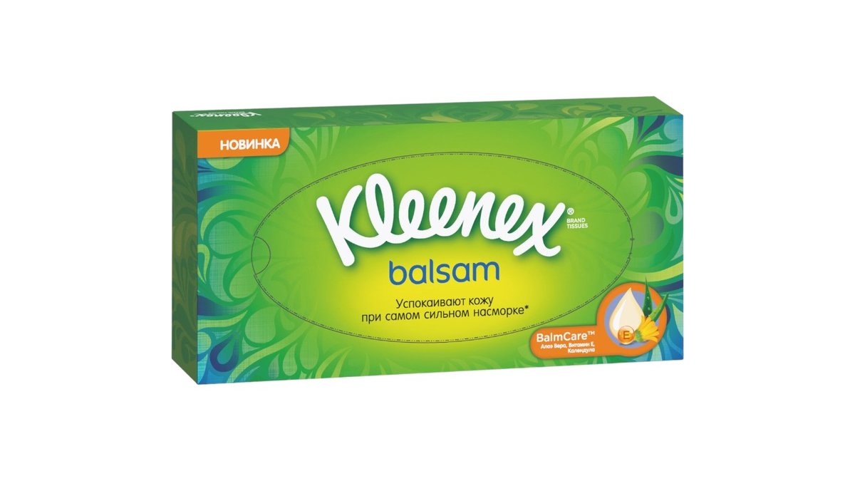 Платочки носовые Kleenex balsam вытяжные 72 шт