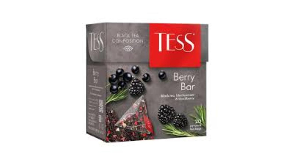 Чай tess berry bar черн 1,8 гх 20шт пирамида