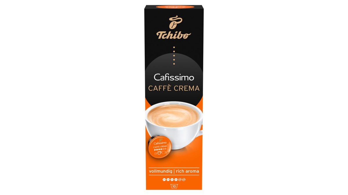 Tchibo Cafissimo Caffè Crema Rich Aroma Kawa palona mielona w kapsułkach 76 g (10 x 7,6 g)