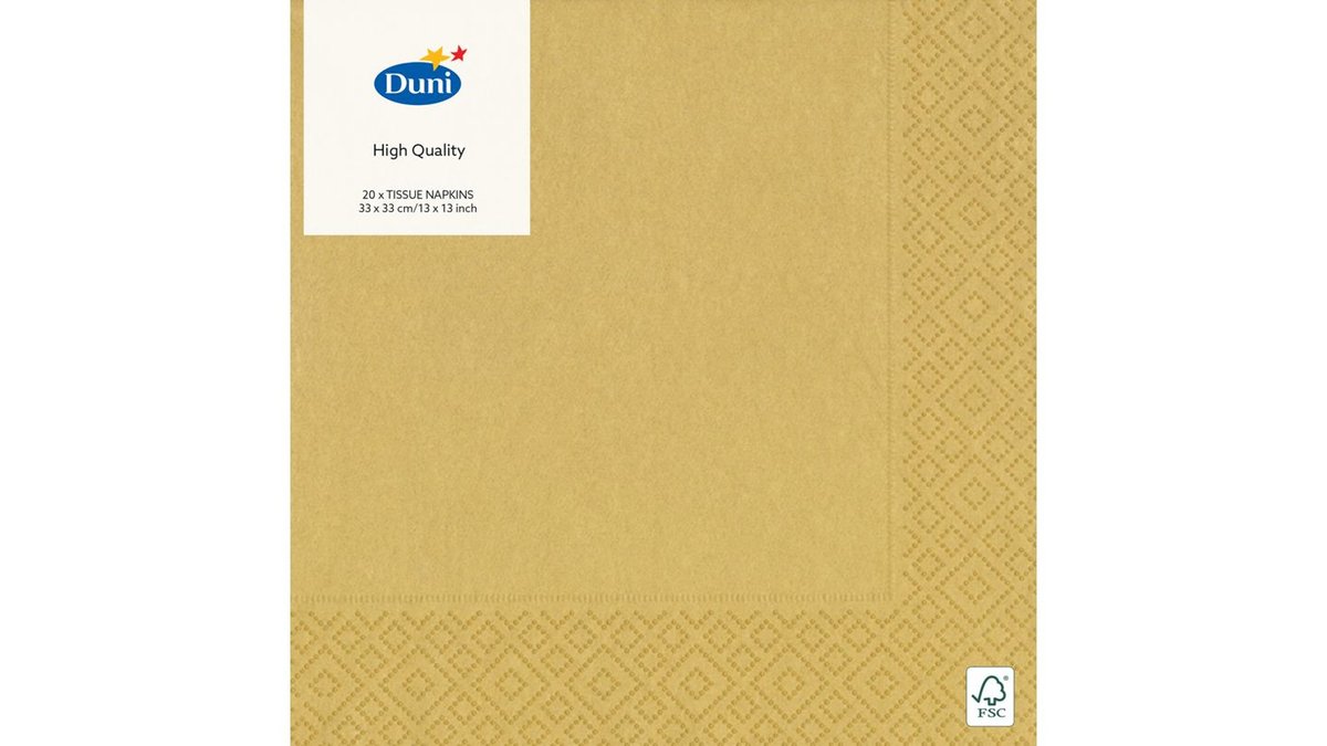 Duni 20kpl 33cm kulta 3-krs lautasliina