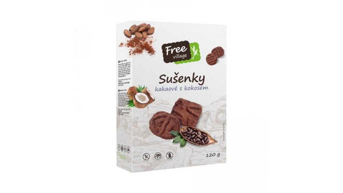 Free Village Gluten free Sušienky kakaové s kokosom 120 g