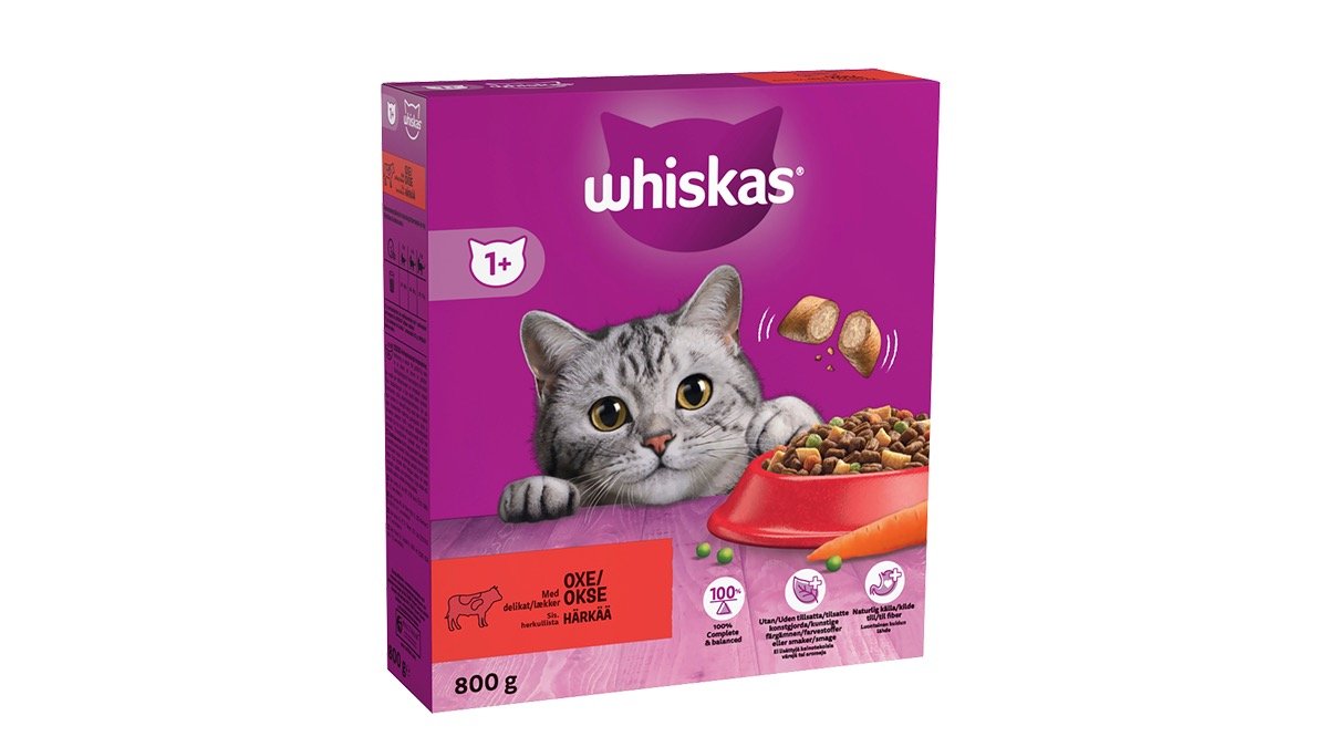 Tørfoder kattemad m. oksekød, Whiskas