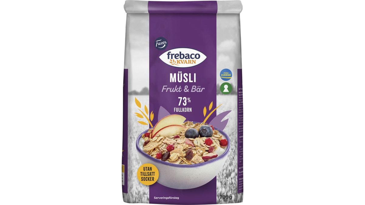 Müsli Frukt & Bär 700g - Frebaco Kvarn