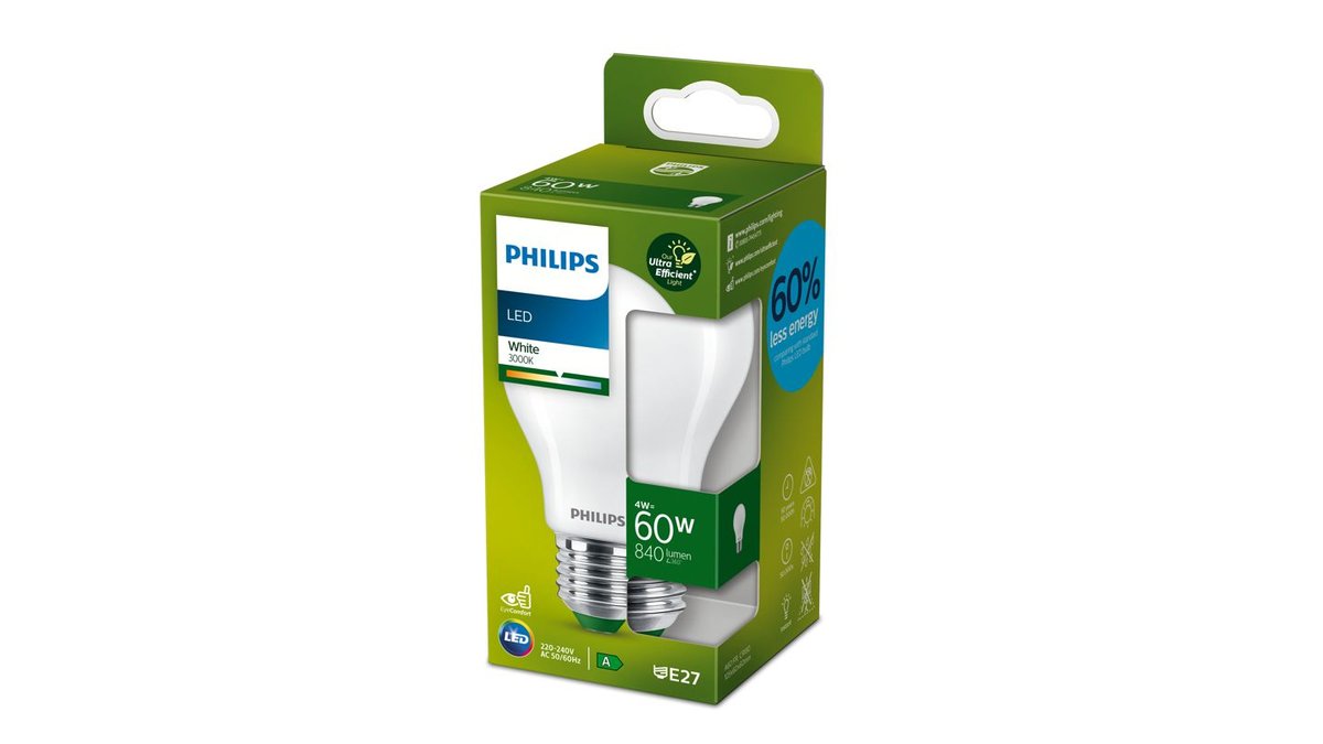 LED CLA 60W A60 E27 3000K FR UE SRT4 - Philips 1 stk.