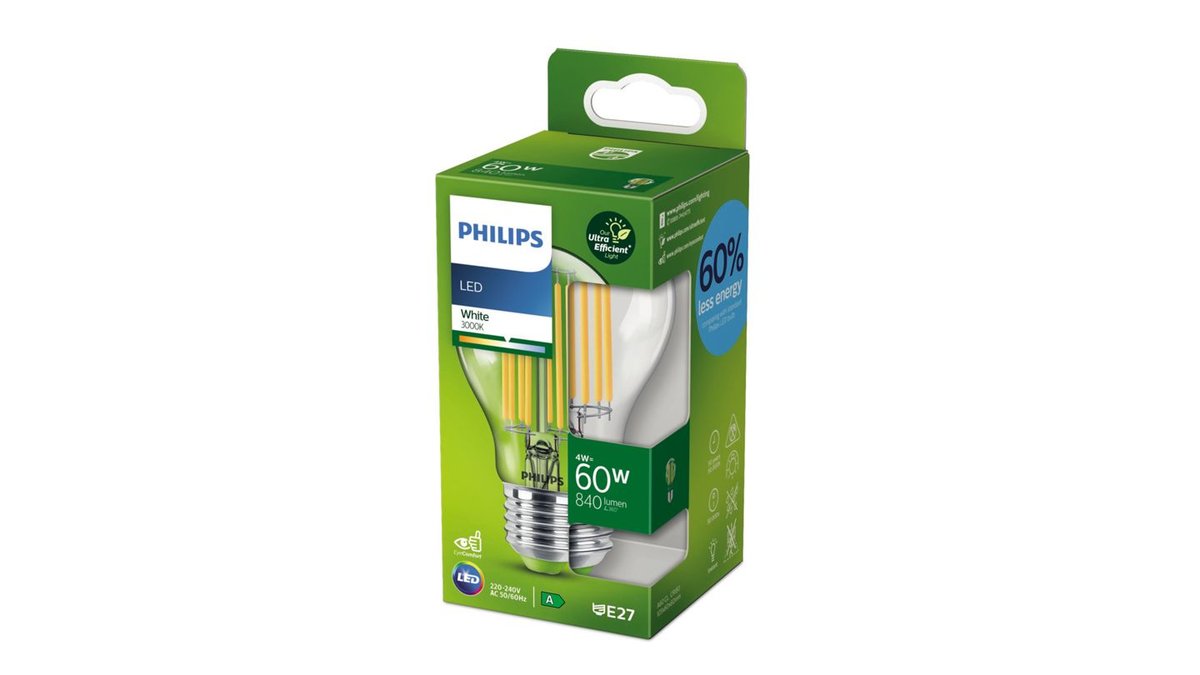 LED CLA 60W A60 E27 3000K CL EELA SRT4 - Philips 1 stk.