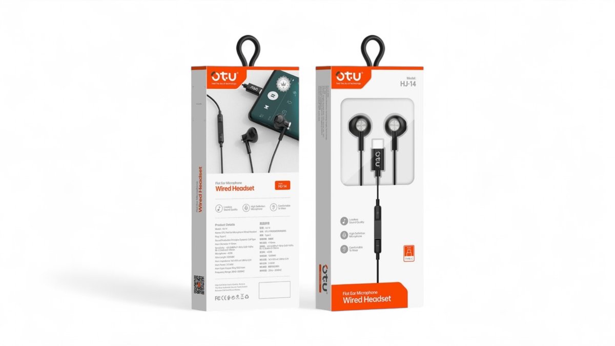 Wired headphones type c black HJ-14