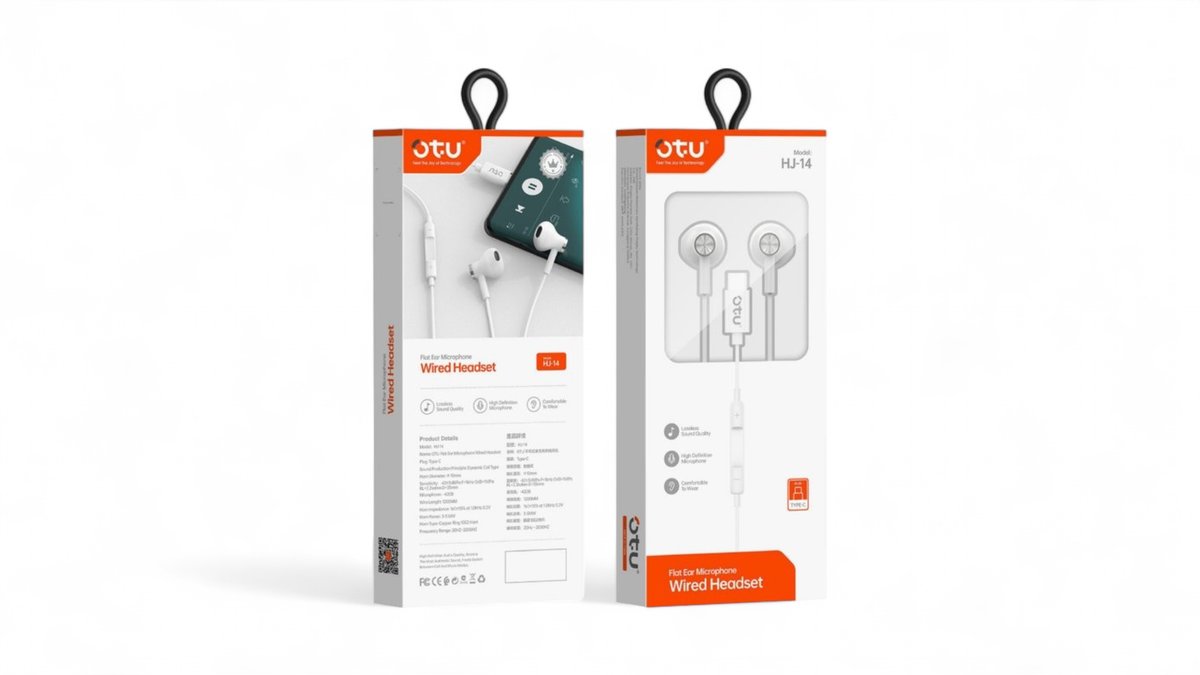 Wired headphones type c white HJ-14