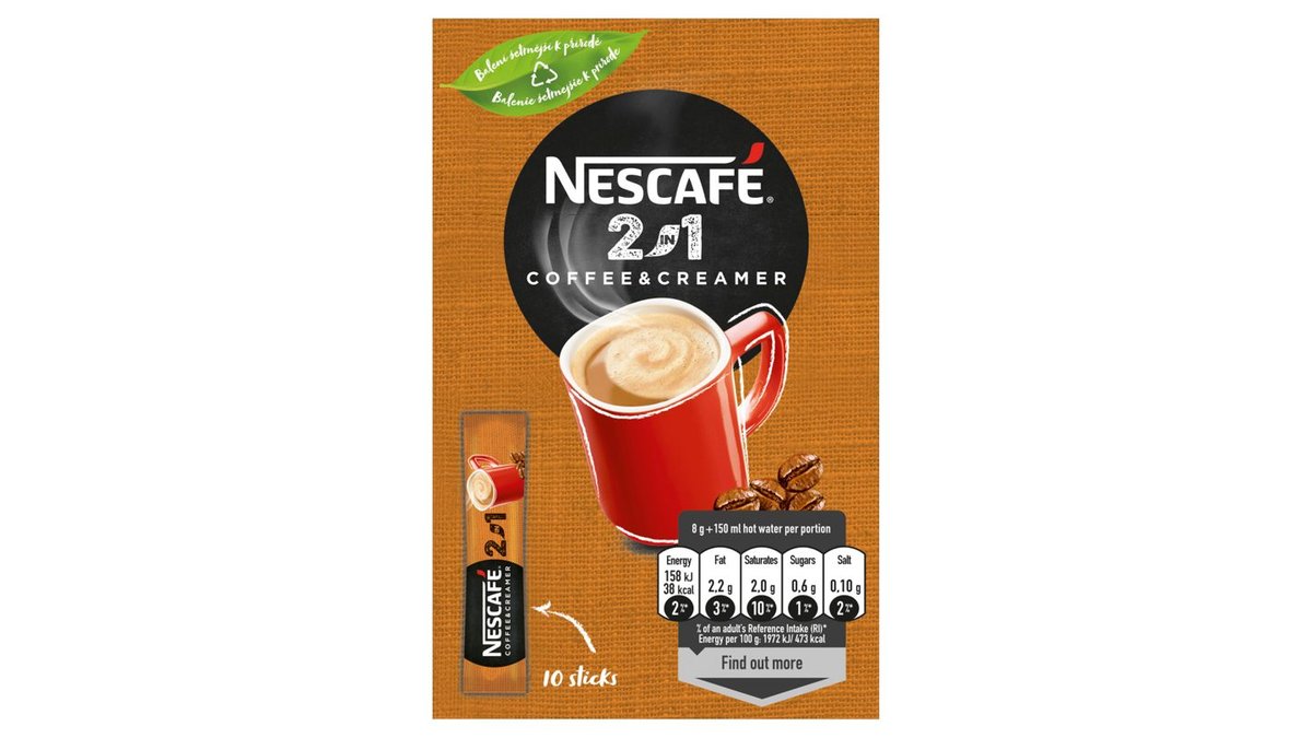 Náhled kategorie NESCAFÉ 2in1, instantní káva, 10 sáčků x 8g (80g)