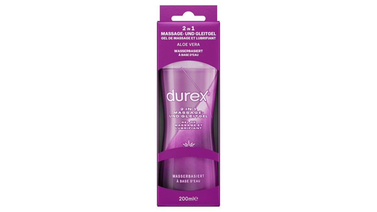 durex 2 in 1 massage- und gleitgel aloe vera Durex 2-in-1 Massage Aloe Vera Gleitgel, 600 ml, pflegend & sanft