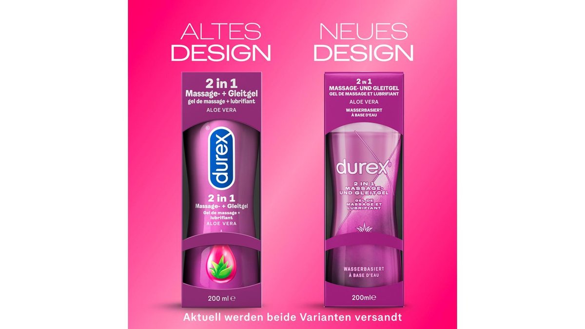 durex 2 in 1 massage- und gleitgel aloe vera Durex Massage- und Gleitgel 2in1 Aloe Vera, 200 ml main image 1
