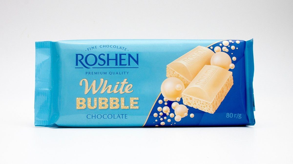 Czekolada biała z bąbelkami Roshen 80 g