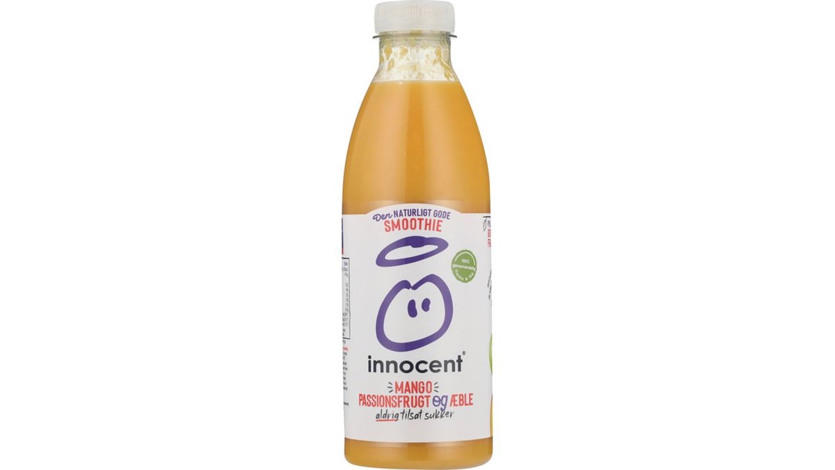 innocent smoothie med smag af mango, passionsfrugt og æble. 900 ml