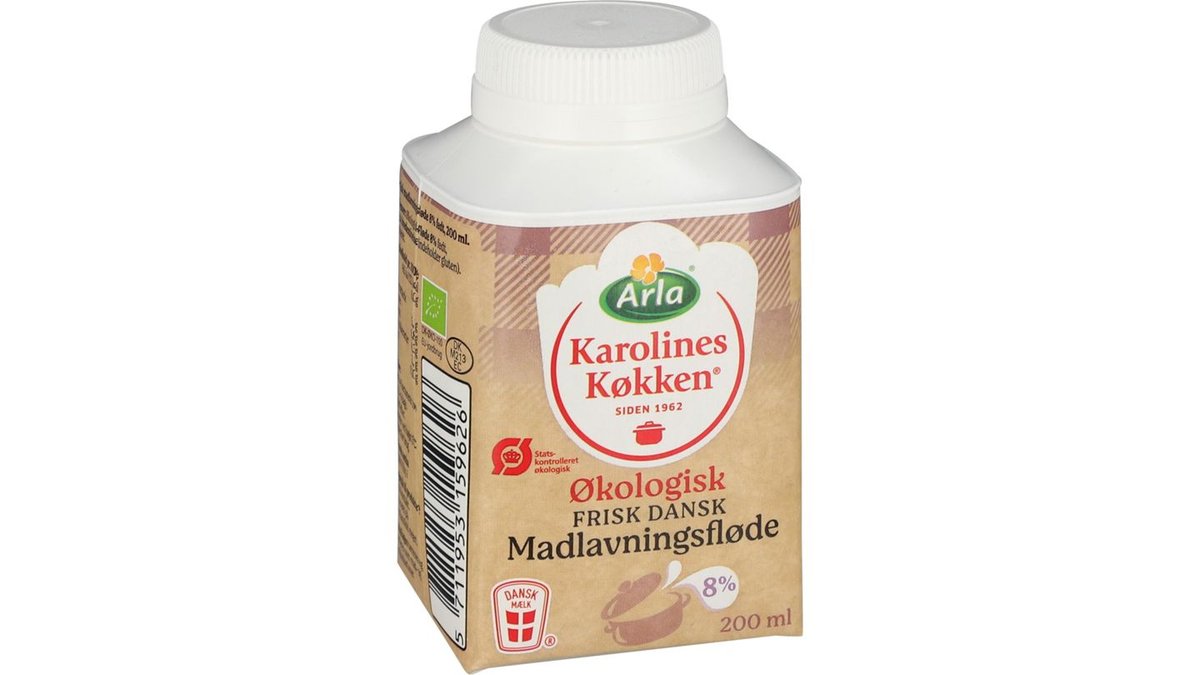 Arla Karolines Køkken madlavningsfløde øko. 8% 200 ml 200 ml