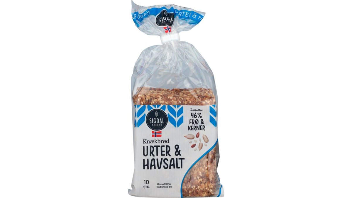 Knækbrød m. urter & havsalt, Sigdal