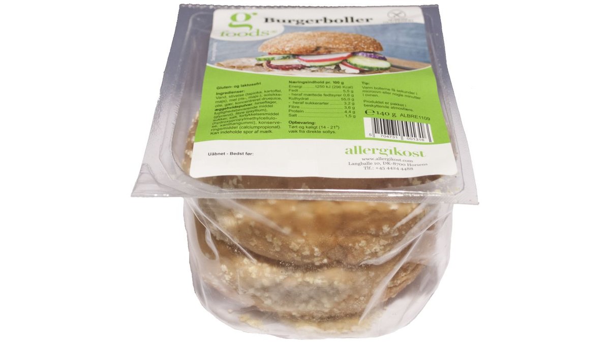 Burgerboller, glutenfri laktosefri 140 g