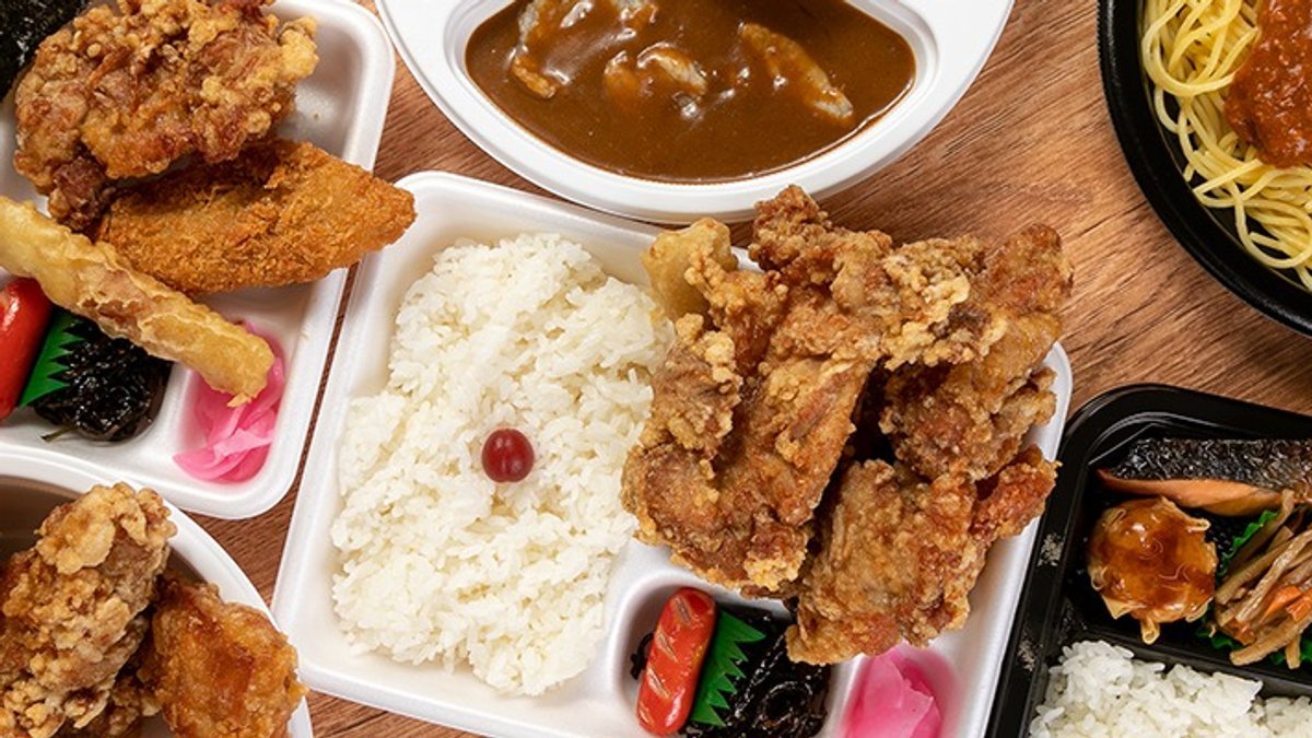 のりべん 粋・海苔弁当】エビフライとハンバーグをのせた豪華2種のり弁