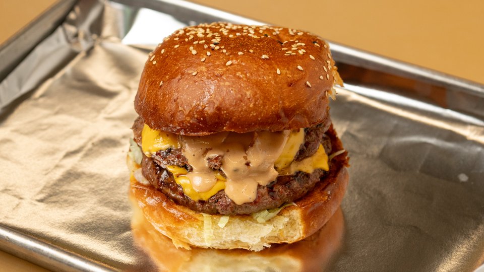 100% beef burger