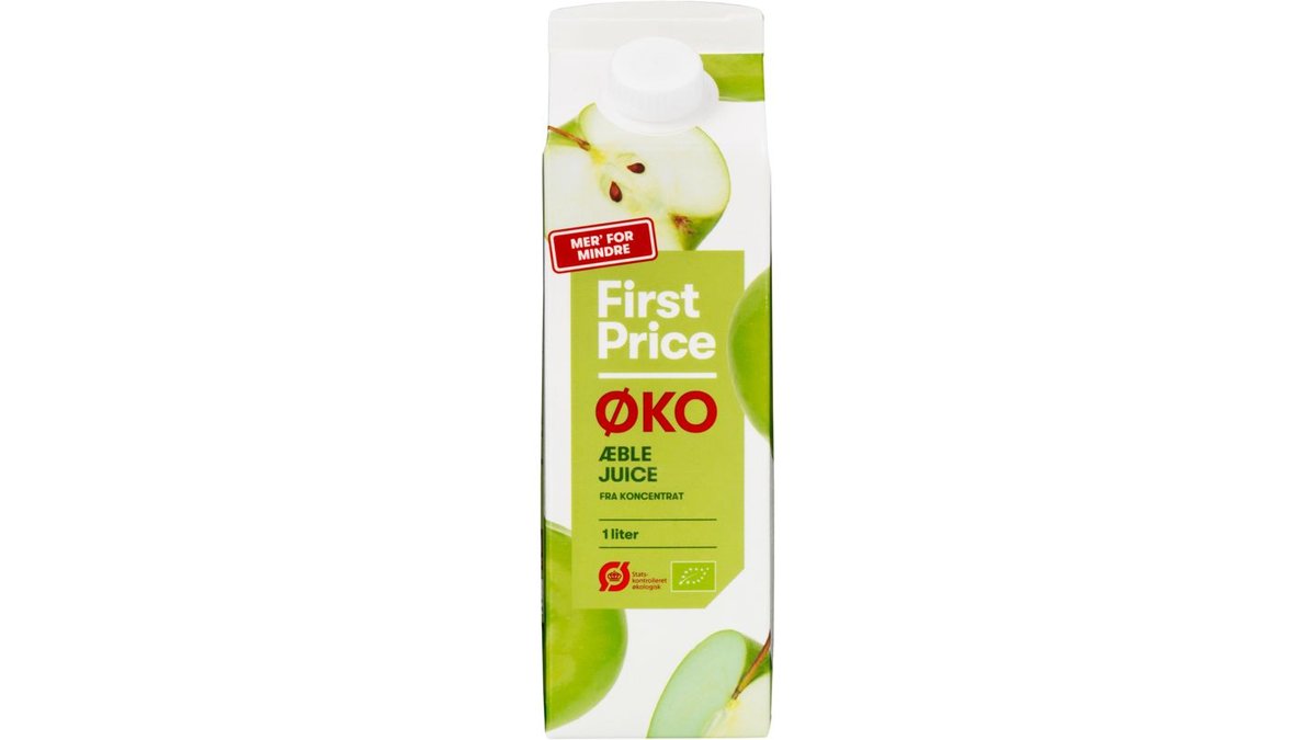 Æblejuice fra koncentrat øko. First Price
