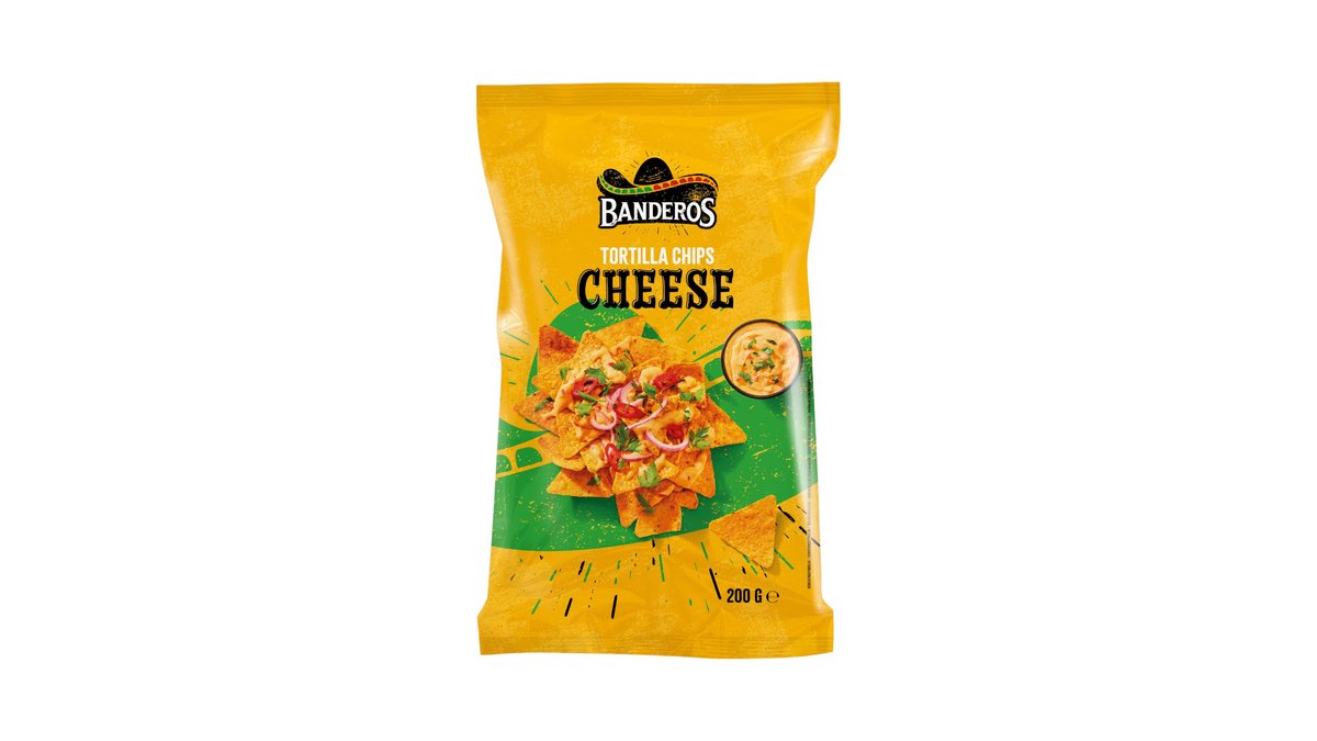 Banderos tortilla chips juustonmakuinen 200g