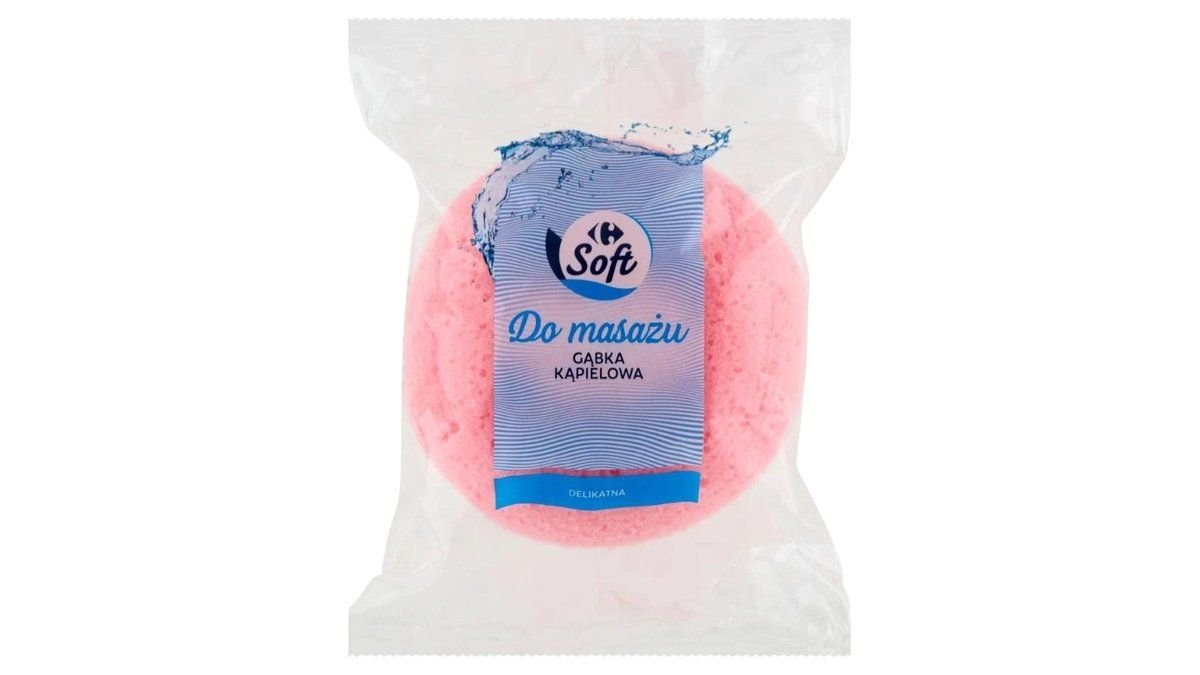 Carrefour Soft Gąbka Kąpielowa do masażu 1 sztuka