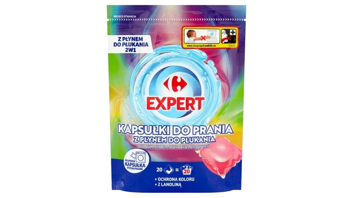 Carrefour Expert kapsułki do prania 2w1 20 szt.