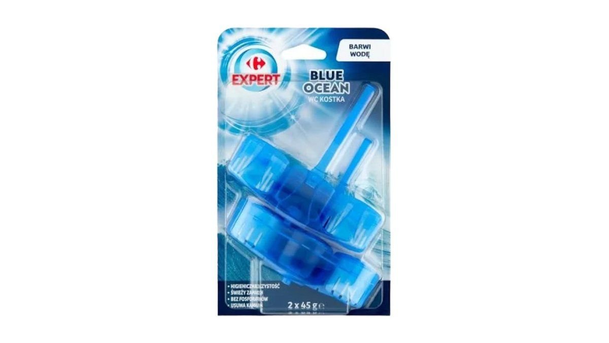Carrefour Expert Kostka WC Blue Ocean barwiąca wodę 2x45 g