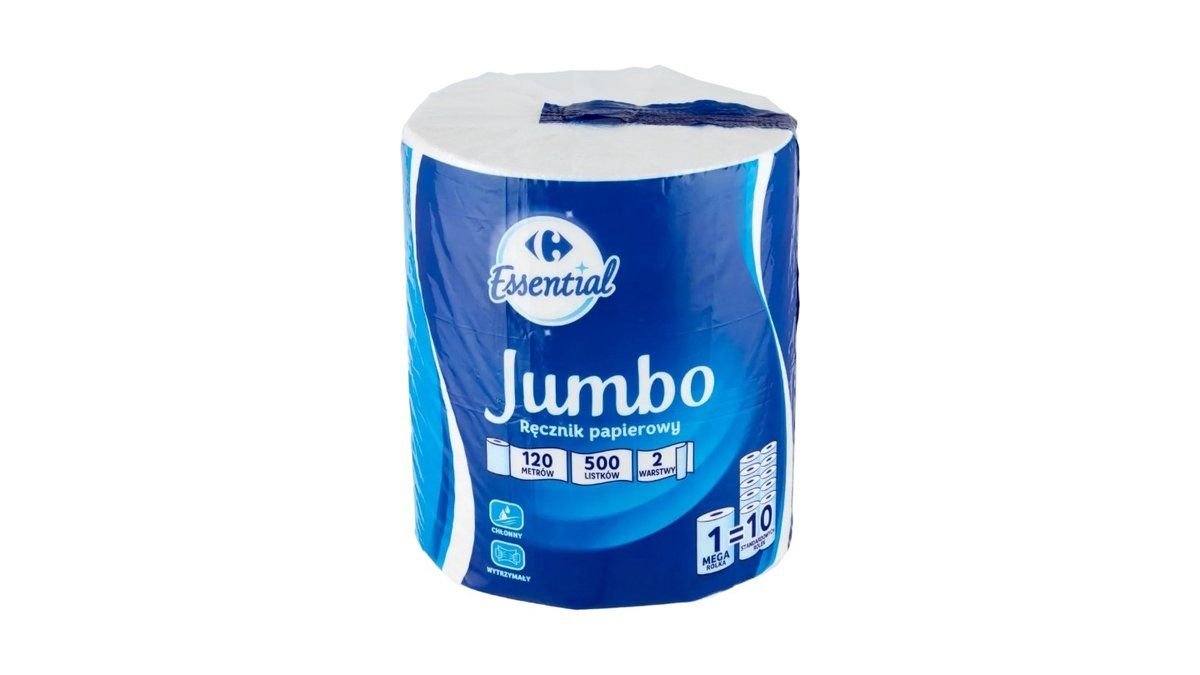 Carrefour Ręcznik papierowy Jumbo 500 listków 2-warstwy