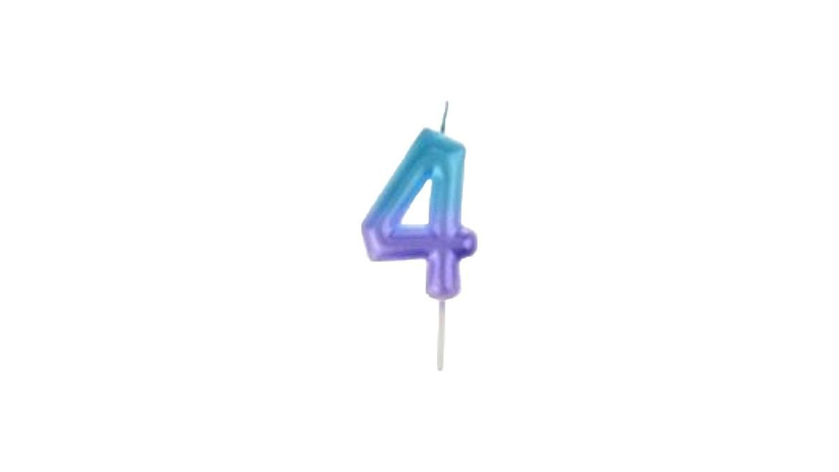 Świeczka cyferka ombre nr 4