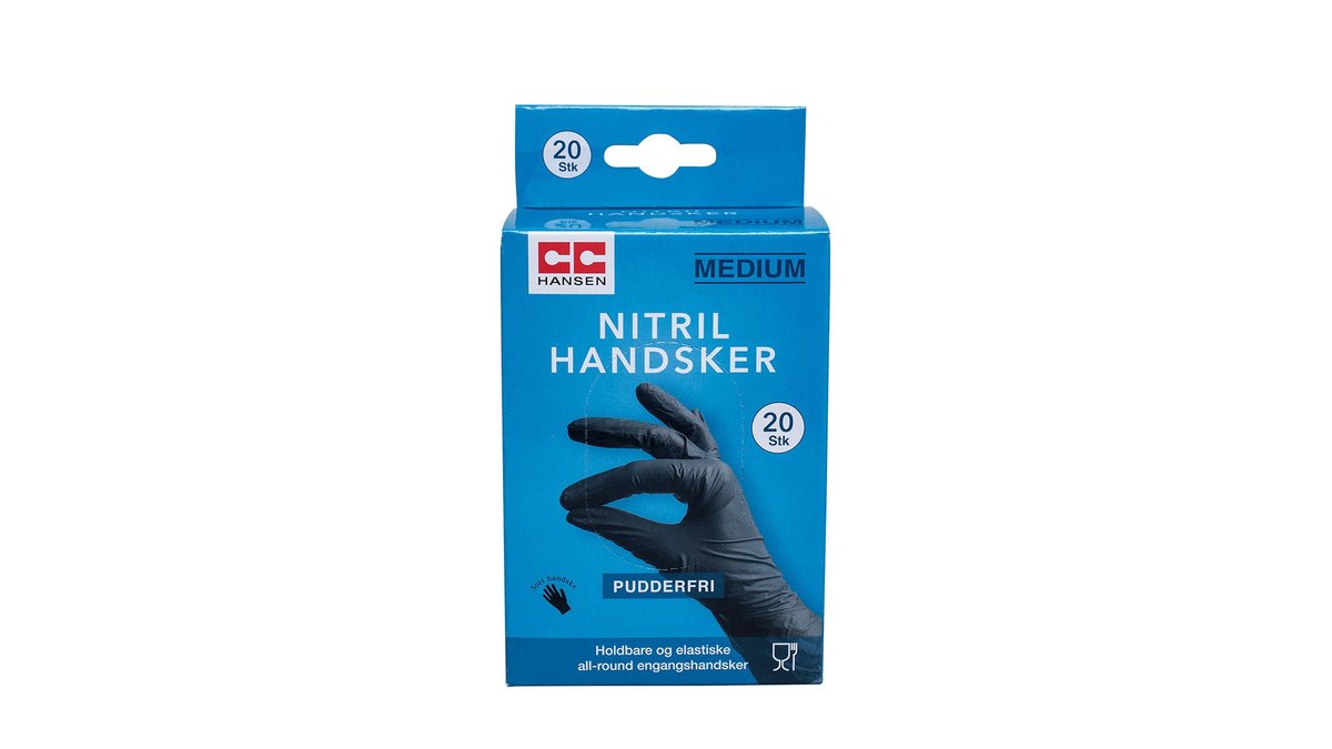 Nitrilhandsker strl. M 20 stk. CC Hansen 20 stk.