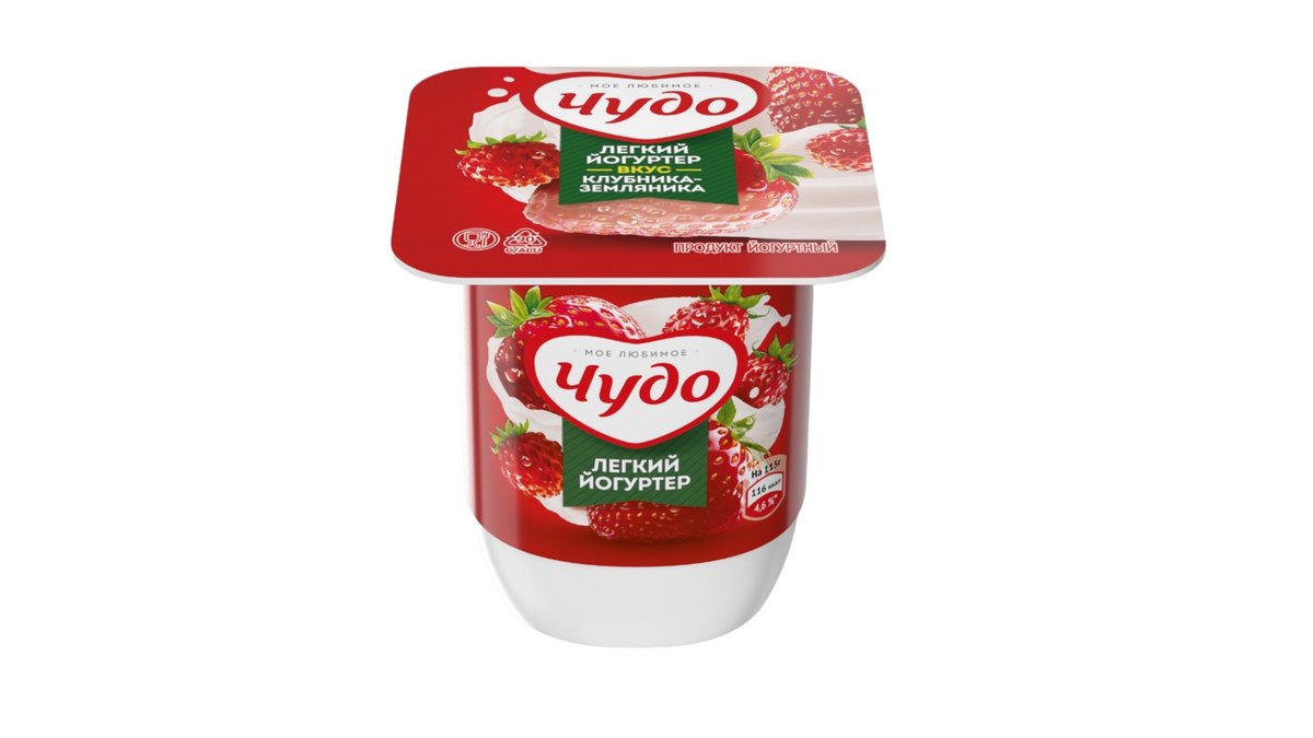 Йогурт Чудо клубнично-земляничный 2,5% 115 г
