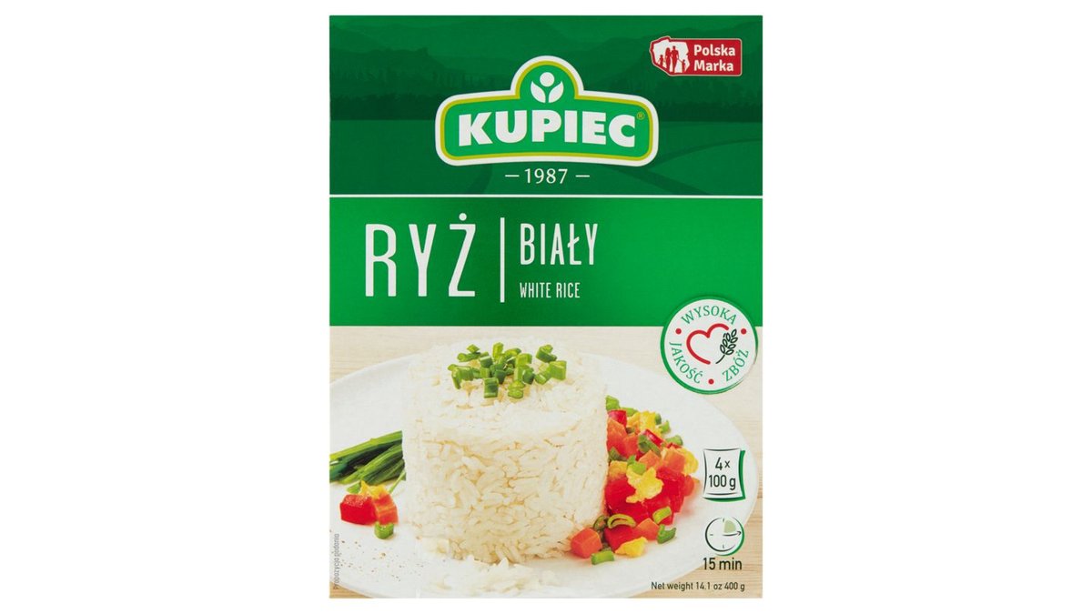 Kupiec Ryż biały 400 g (4 x 100 g)