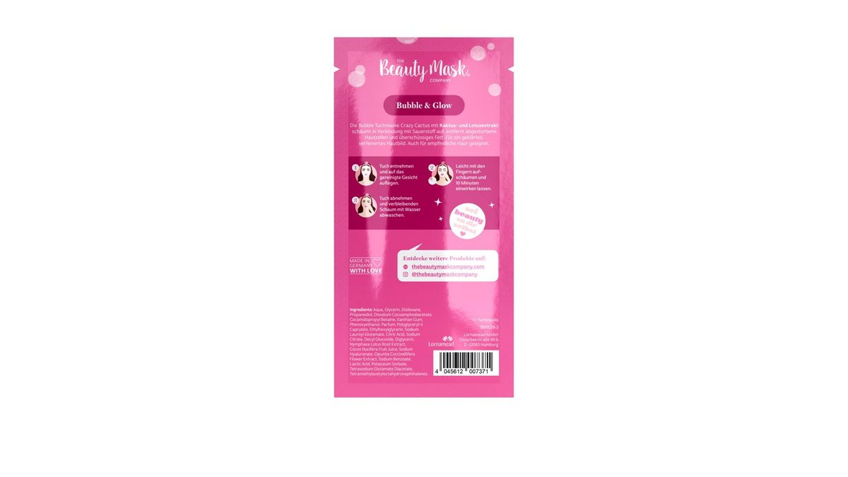 The Beauty Mask Company Crazy Cactus Bubble Tuchmaske mit Kaktus und  Wasserlilie | Budni Hoheluft-West | Wolt