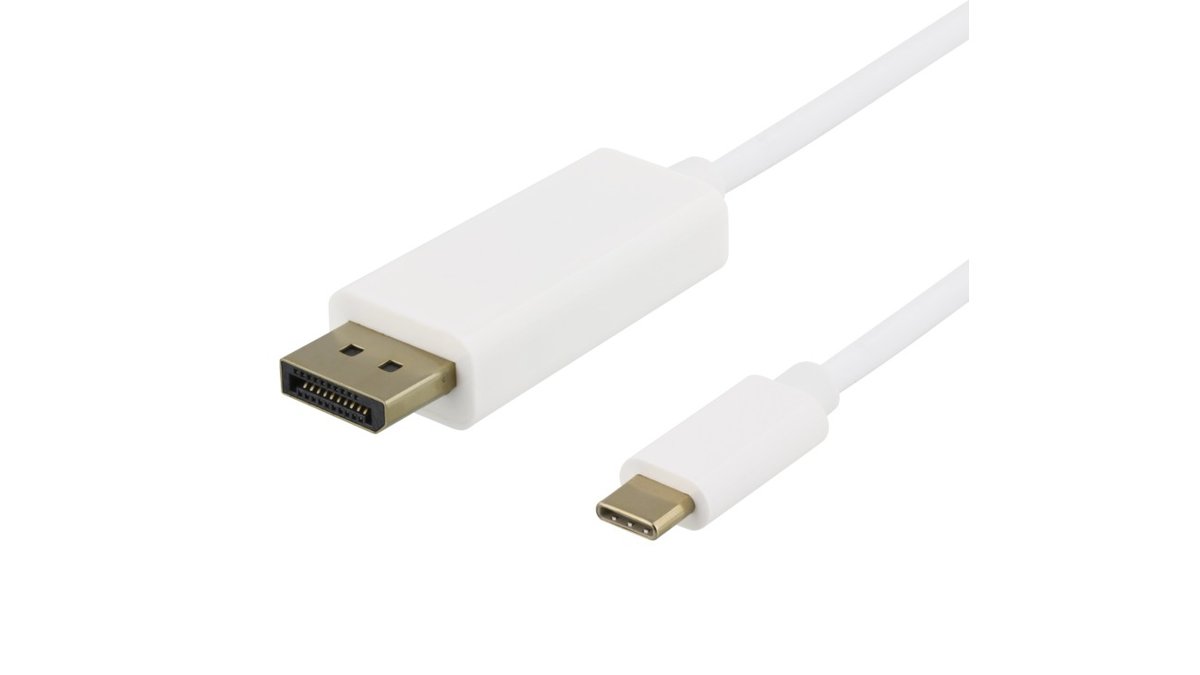 USB-C til DisplayPort-kabel, 4K UHD, 1 m, Deltaco